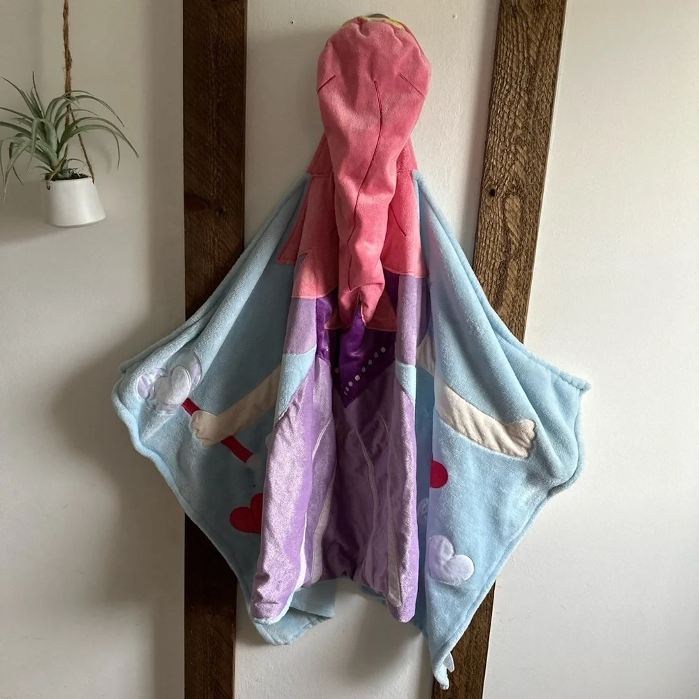 Adorable Kids Princess Hooded Fleece Towel Like New 27” x 52” Bin OO